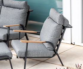 Комплект лаунж мебели Malmo Brafritid с 2-х местным диваном, антрацит/серый, алюминий