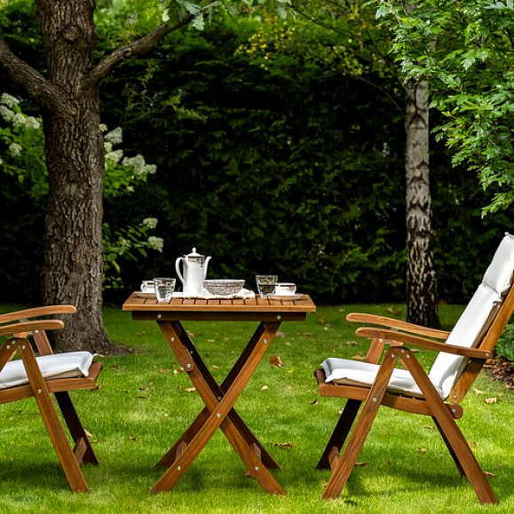 Кофейная группа из акации КАРО с высокими стульями Joygarden фото 1