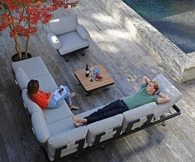 Комплект лаунж мебели Lund Brafritid с креслом, антрацит/серый, алюминий