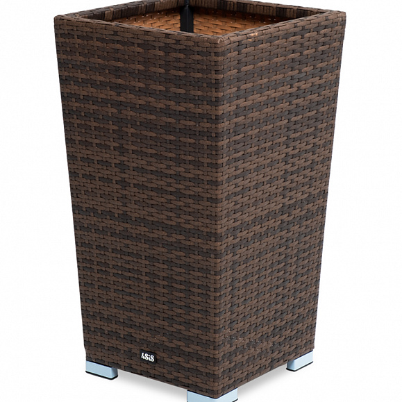 Капучино кашпо для цветов плетеное из искусственного ротанга, цвет коричневый фото 1