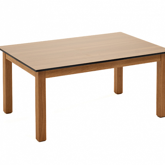 Канны журнальный столик из HPL 90х60, H40, основание дуб, цвет столешницы дуб фото 1