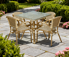 Кабри плетеный стул из искусственного ротанга, цвет бежево-коричневый