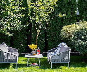 Диван двухместный Канны 4SIS из роупа (веревки), цвет светло-серый