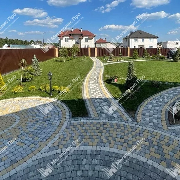 Тротуарная плитка Braer Классико круговая 60 мм. Белый фото 4