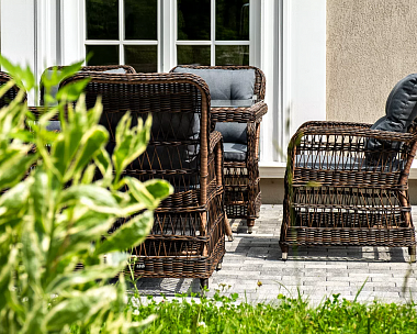 Обеденная Цесена 4SIS группа плетеная из искусственного ротанга, цвет коричневый