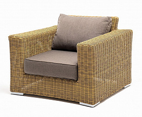 Кресло Боно 4SIS из искусственного ротанга, цвет соломенный