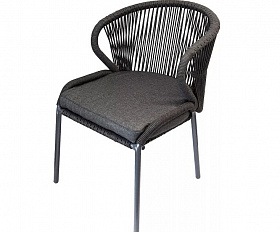 Плетеный стул Милан 4SIS из роупа (веревки), цвет темно-серый