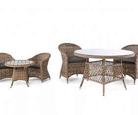 Плетеное кресло детское Равенна 4SIS из искусственного ротанга, цвет соломенный