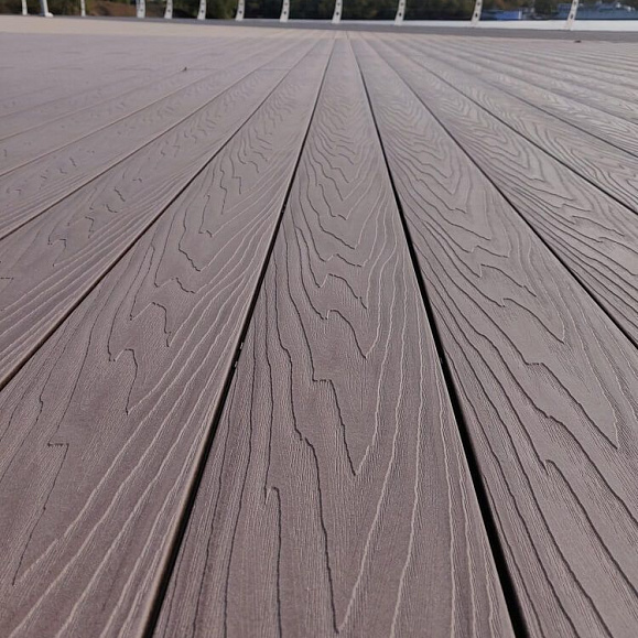 Террасная доска Экодэк Брайт Массив 3D, цвет Шоколад фото 3