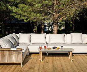 Мальдивы трансформирующаяся лаунж-зона из искусственного ротанга, цвет соломенный