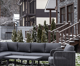 Лаунж-зона Adrian Royal Family с угловым диваном из алюминия