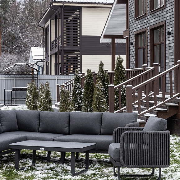 Лаунж-зона Adrian Royal Family с угловым диваном из алюминия фото 3