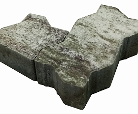 Тротуарная плитка Лидер 40 Волна Color Mix 60 мм Нефрит