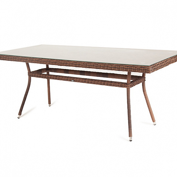 Латте плетеный стол из искусственного ротанга 160х90см, цвет коричневый фото 1