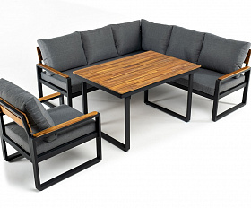 Лаунж зона из алюминия TOPA L с обеденным столом Joygarden