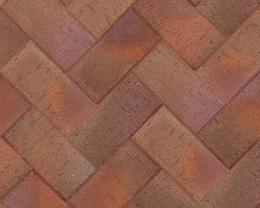 Тротуарная клинкерная брусчатка ЛСР Милан 200х100х50 мм, бордо