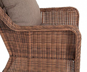 Плетеное кресло Гляссе 4SIS из искусственного ротанга, цвет коричневый