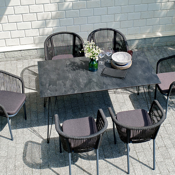 Руссо обеденный стол из HPL 150х80см, цвет черный мрамор фото 4