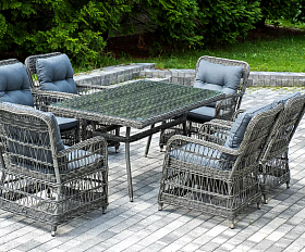 Обеденная Цесена 4SIS группа плетеная из искусственного ротанга, цвет графит