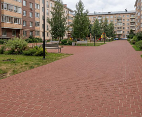 Клинкерная брусчатка ЛСР Эдинбург квадро 100х100х50 мм, темно-красный