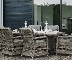 Обеденная группа Цесена 4SIS из искусственного ротанга, цвет бежевый
