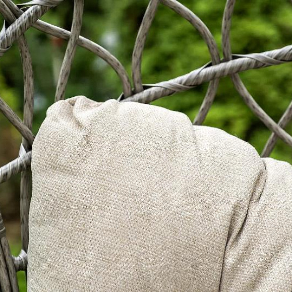 Подвесное кресло Венеция 4SIS из искусственного ротанга, цвет серый с бежевой подушкой фото 6