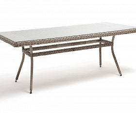 Латте плетеный стол из искусственного ротанга 200х90см, цвет бежевый