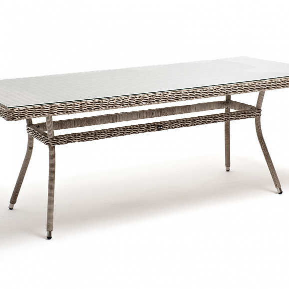 Латте плетеный стол из искусственного ротанга 200х90см, цвет бежевый фото 3