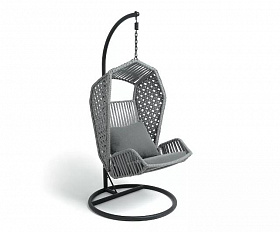 Подвесное кресло Капри 4SIS из искусственного ротанга, цвет серый