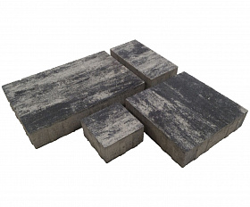 Тротуарная плитка Лидер 40 Новый Город Color Mix 80 мм Песчаник Черный