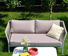 Касабланка лаунж-зона плетеная из роупа 4-местная, цвет серо-коричневый