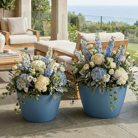 Кашпо Concretika Боул D80H45 Блю 5024 фото 1