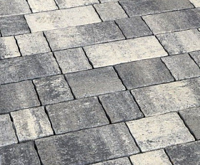 Тротуарная плитка Фабрика Готика Старый город 260х160х60, 160х160х60, 100х160х60 мм Монохром