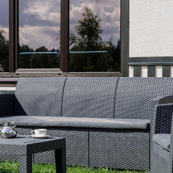 Обеденный комплект Lana M Royal Family из пластика, цвет графит фото 6