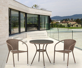 Комплект плетеной мебели T282ANT/Y137C-W56 Light brown