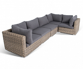 Лунго трансформирующийся диван из искусственного ротанга, цвет соломенный