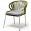 Стул Милан 4SIS плетеный из роупа, каркас алюминий светло-серый (RAL7035) муар, роуп салатовый меланж круглый, ткань светло-серая