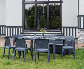 Обеденный комплект July XXL Royal Family из пластика, цвет графит