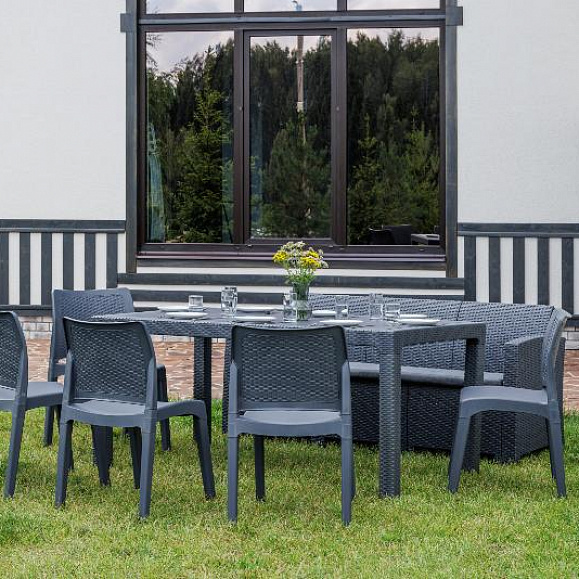 Обеденный комплект July XXL Royal Family из пластика, цвет графит фото 3