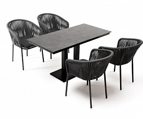 Обеденная группа Каффе Дабл 4SIS на 4 персоны, цвет "серый гранит"