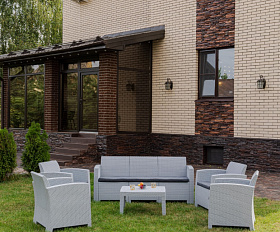 Обеденный комплект Lana XL Royal Family из пластика, цвет светло-серый