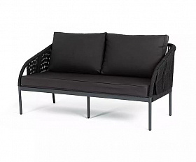 Диван двухместный Канны 4SIS из роупа (веревки), цвет темно-серый