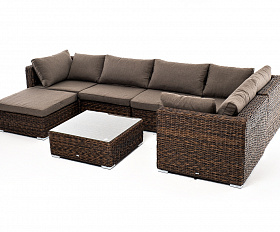 Лунго трансформирующаяся лаунж-зона из искусственного ротанга (гиацинт), цвет коричневый