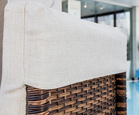 Шезлонг Agata Royal Family из искусственного ротанга с матрасом, цвет коричневый