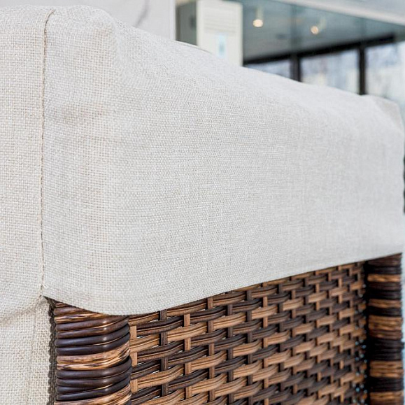 Шезлонг Agata Royal Family из искусственного ротанга с матрасом, цвет коричневый фото 6