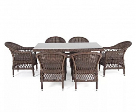 Обеденная группа Амароне 4SIS из искусственного ротанга, цвет коричневый