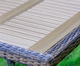 Обеденный стол Amelia Royal Family из искусственного ротанга 90 см, цвет коричневый