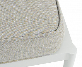 Касабланка правый модуль плетеный из роупа, каркас алюминий светло-серый (RAL7035) муар, роуп серо-коричневый 23мм, ткань бежевая 15052