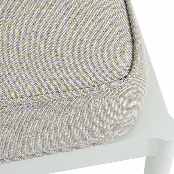 Касабланка правый модуль плетеный из роупа, каркас алюминий светло-серый (RAL7035) муар, роуп серо-коричневый 23мм, ткань бежевая 15052 фото 7