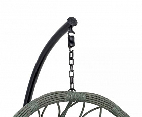 Подвесное кресло Венеция 4SIS из искусственного ротанга, цвет серый с бежевой подушкой